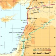 Karte zu den Westfeldzügen Assurbanipals