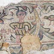 Part of a Byzantine-era mosaic unearthed in 2007 in northern Israel at the Pi Mazuva dig site. (Courtesy/Israel Antiquities Authority)